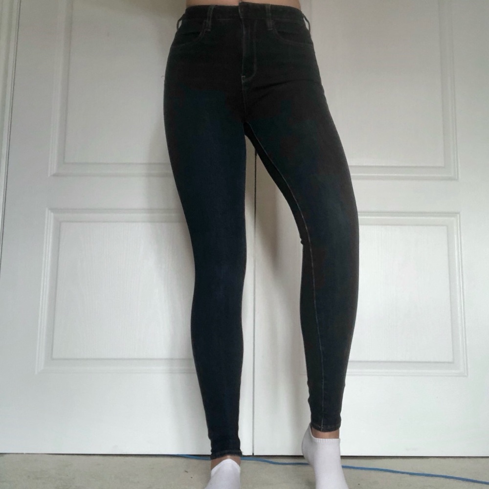 Dark Wash Super High Waisted Jeggings
